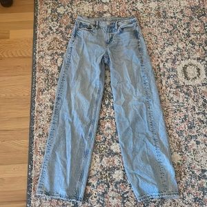 Blue low rise jeans